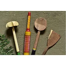 Rasoi ✯ Kutch lacquer ladles { Set of Four } ✯ 4