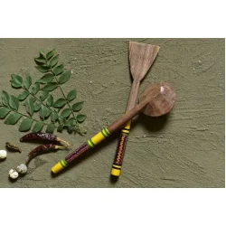 Rasoi ✯ Kutch lacquer ladles { Set of Two } ✯ 8