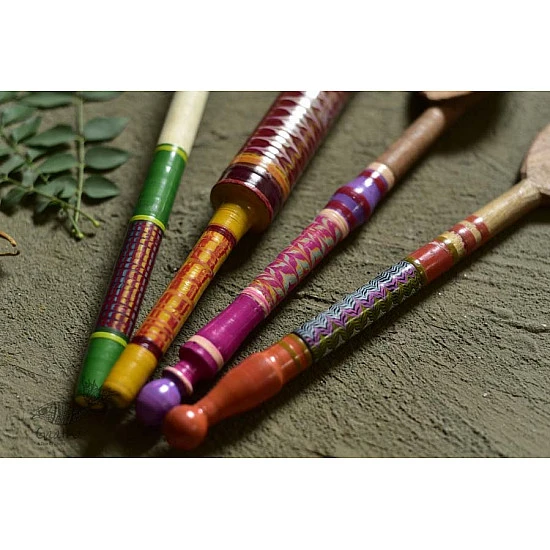 Rasoi ✯ Kutch lacquer ladles { Set of Four } ✯ 9