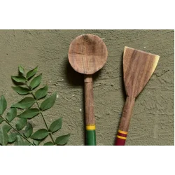 Rasoi ✯ Kutch lacquer ladles { Set of Two } ✯ 12