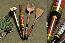 Rasoi ✯ Kutch lacquer ladles { Set of Four } ✯ 2