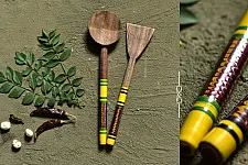 Rasoi ✯ Kutch lacquer ladles { Set of Two } ✯ 8
