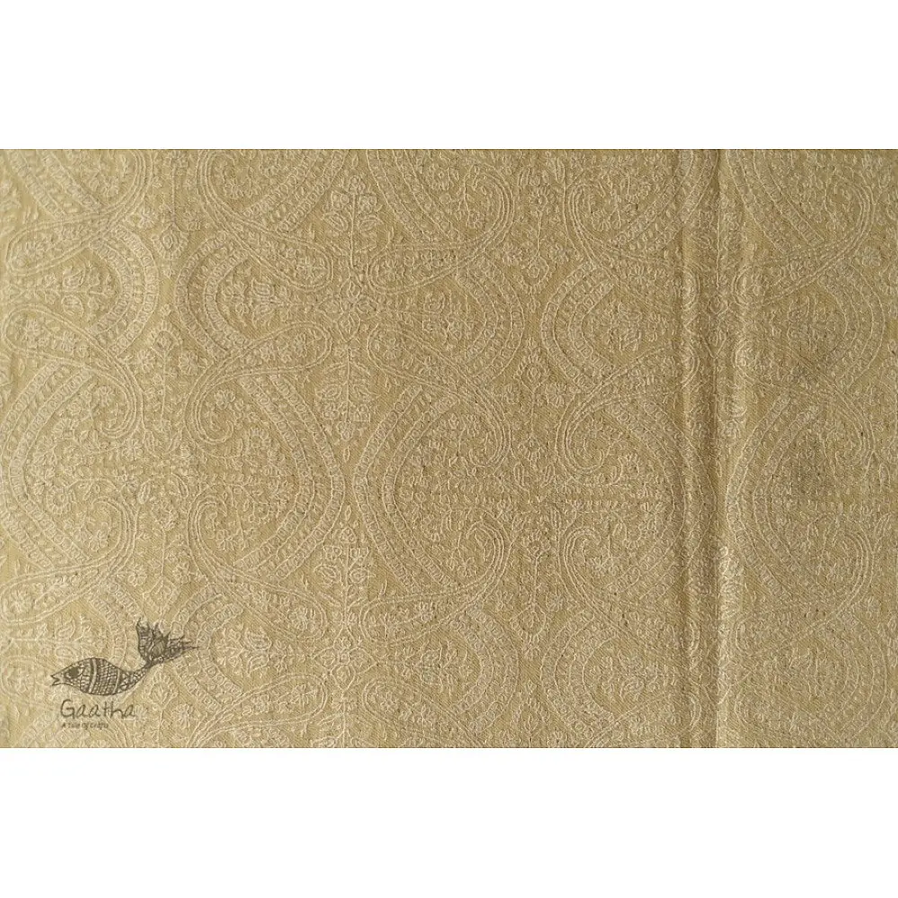 shop Pashmina Kashmiri Shawl ~ Sozni Jamawar Embroidery - White on White