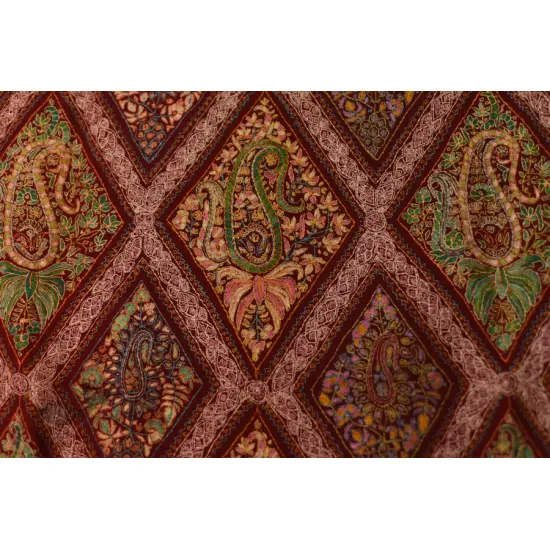 shop Pashmina Shawl - Sozni Jamawar Embroidery - Maroon