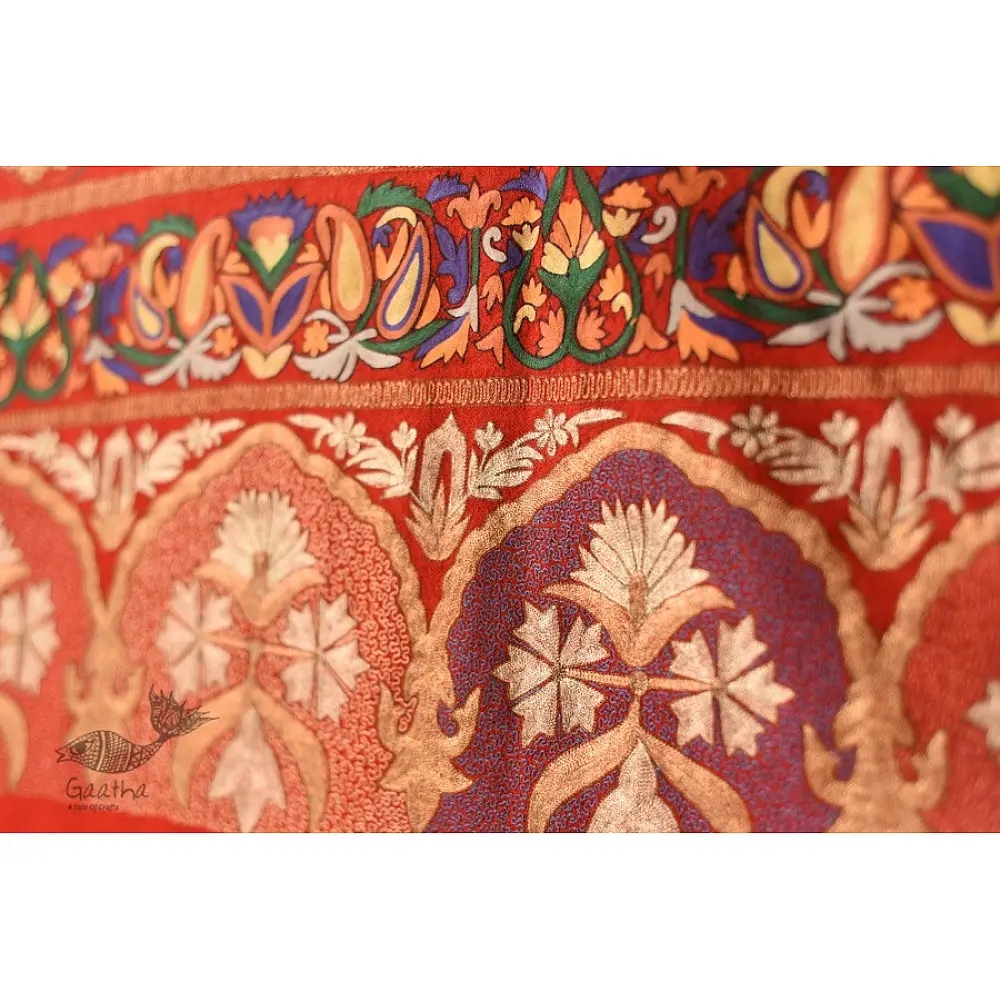 shop Kashmiri Pashmina Shawl with zari Jamawar Embroidery
