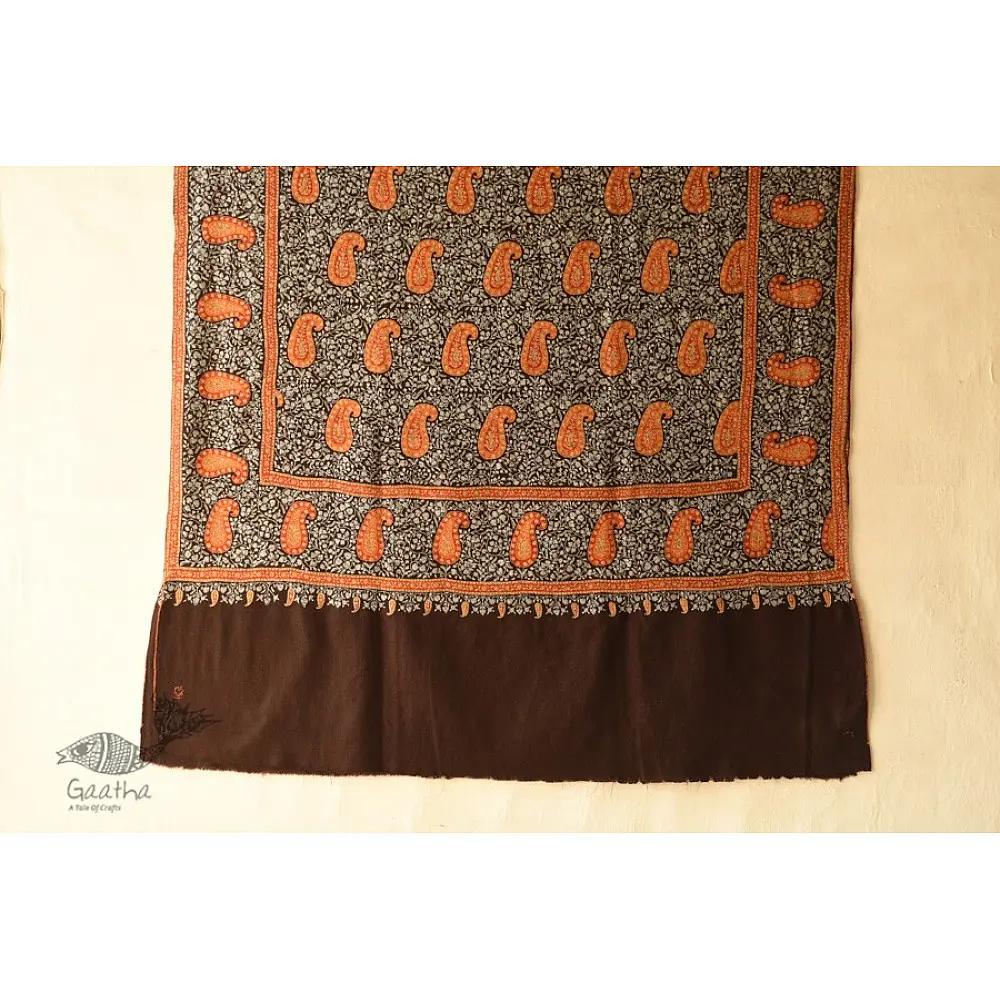 shop Sozni Jamawar Embroidered Pashmina Shawl