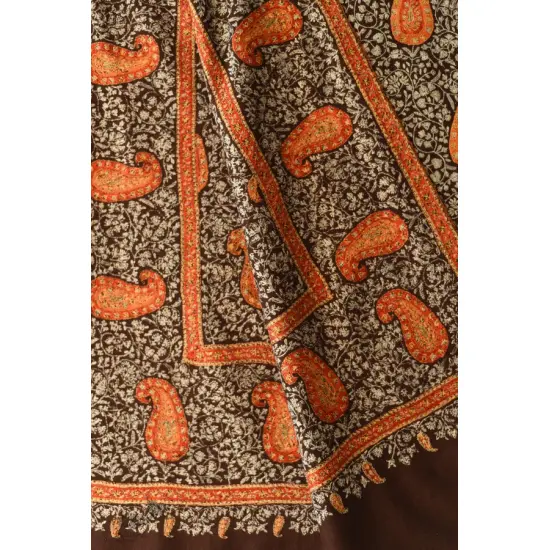 shop Sozni Jamawar Embroidered Pashmina Shawl