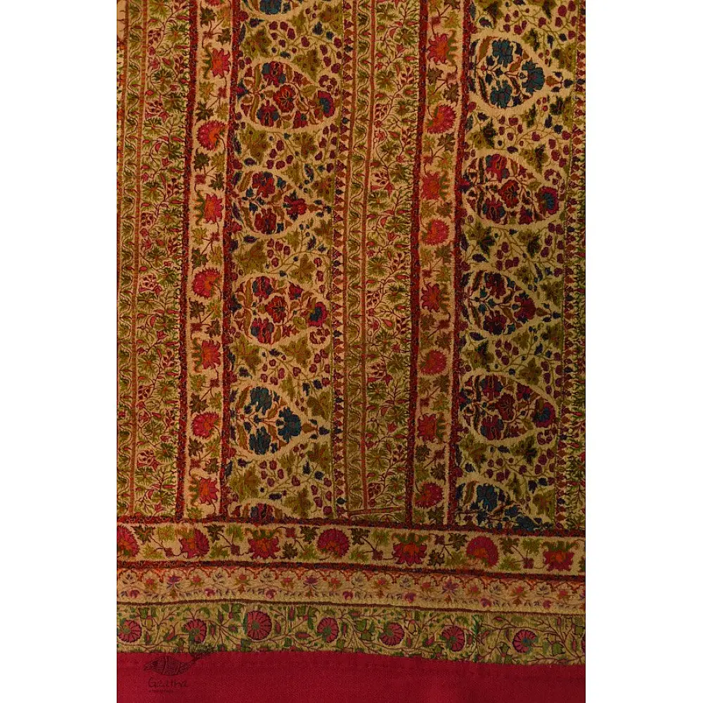 shop Kashmiri Pashmina Long Antique Jamawar shawl