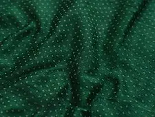 Mashru ✧ Silk+cotton Fabric ( Per meter ) ✧ Green Fabric With White Dots