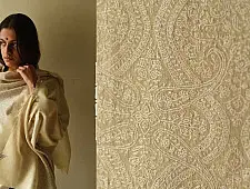 Pasham | Pashmina Kashmiri Shawl ~ Sozni Jamawar Embroidery - White on White
