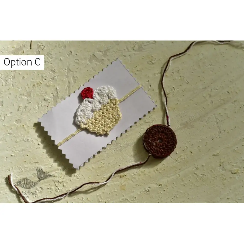 shop online latest collection of handmade crochet rakhi sets