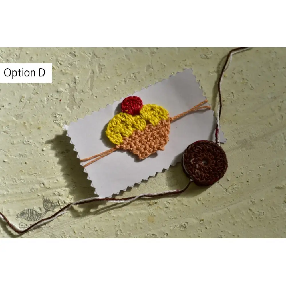 shop online latest collection of handmade crochet rakhi sets