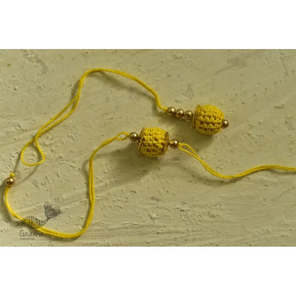 shop online latest collection of handmade crochet rakhi & Lumba Set