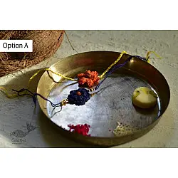 Crocheted Celebrations ❁ Handmade Crochet Flower Rakhi (Set of Two) ❁ E