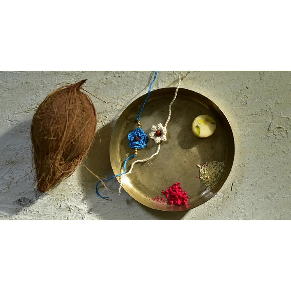 shop online latest collection of handmade crochet rakhi sets
