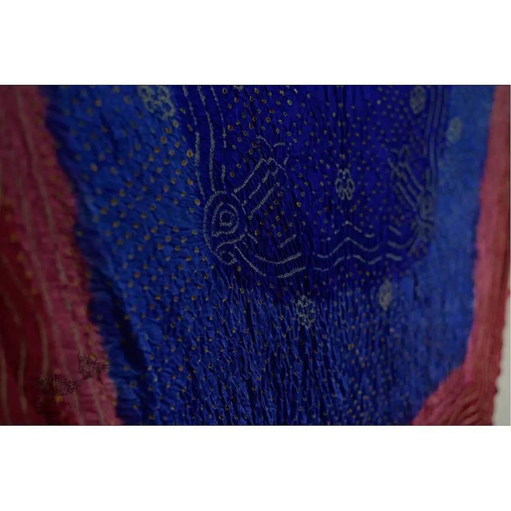 shop online gajji silk bandhni dupatta with zari pallu