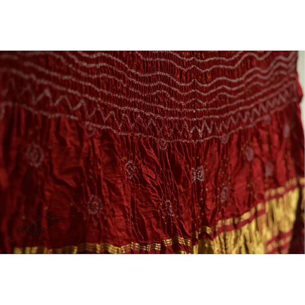 shop online gajji silk bandhni dupatta with zari pallu