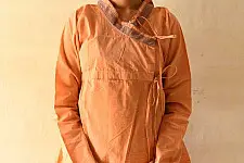 Raas | Handloom Cotton - Stitched Plain Kediyu ~ Orange