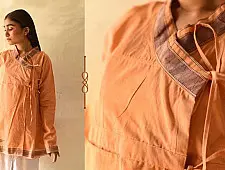 Raas | Handloom Cotton - Stitched Plain Kediyu ~ Orange
