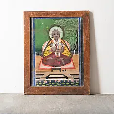 Memory Lines | Indian Antique Painting | Yogi  ( With Frame) 