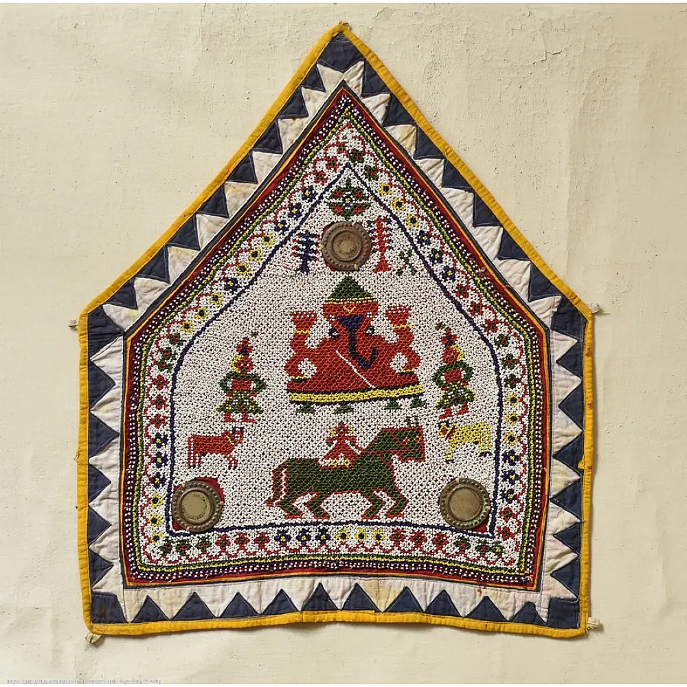 Bead Work ~Antique Hanging - Ganesha Wall Hanging / Chakda