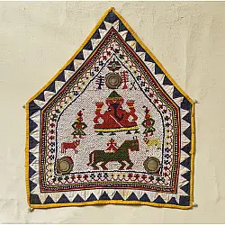  प्राचीन | Antique Bead Hanging - Ganesha Chakda (26 x 22 inch)