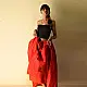 Loom & Light - Handloom Cotton Skirt ~ Red