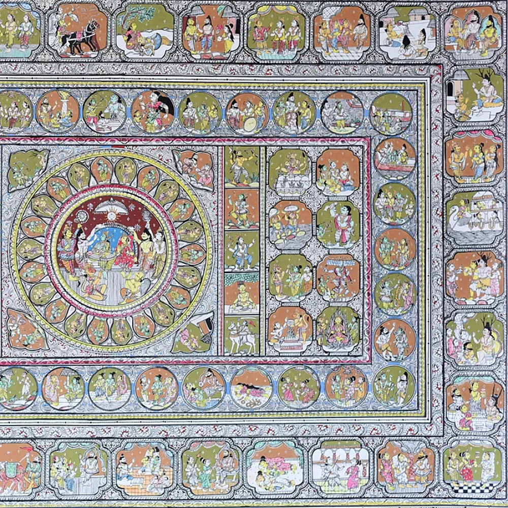 shop Natural Color Traditional patachitra Painting ~ Echoes of the Ramayan