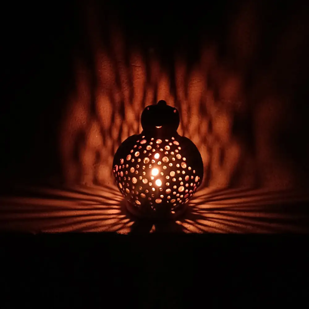 Shop Terracotta Pottery Art - Round Sparrow T Light Holder 