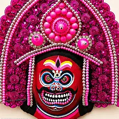 Mukhauta . मुखौटा : Handmade Wall Hanging Paper Mache Mask - Ravan
