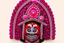 Mukhauta . मुखौटा : Handmade Wall Hanging Paper Mache Mask - Ravan