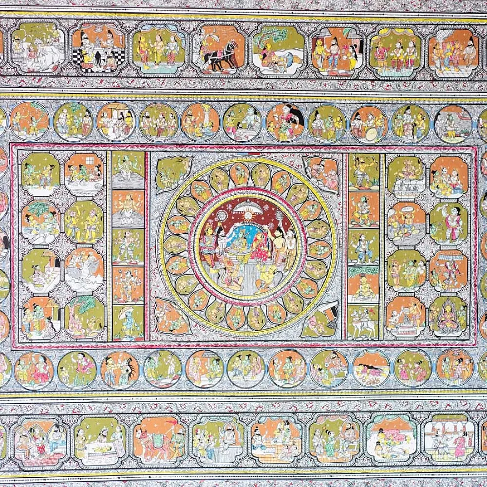 shop Natural Color Traditional patachitra Painting ~ Echoes of the Ramayan