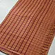 handloom begampuri pure cotton saree in rust brown with red fine grid check pattern, woven temple borders, and tassel fringe