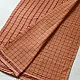 handloom begampuri pure cotton saree in rust brown with red fine grid check pattern, woven temple borders, and tassel fringe