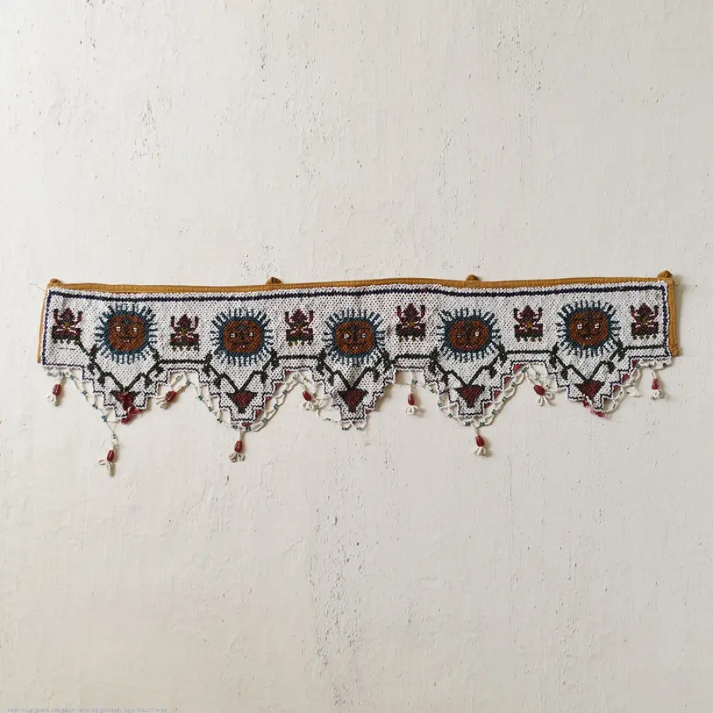 Bead Work ~ Antique Wall Hanging Toran - Sun Motif