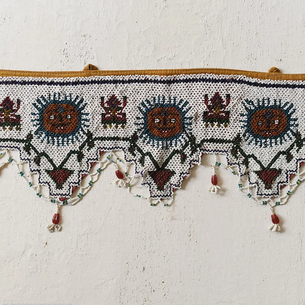 Bead Work ~ Antique Wall Hanging Toran - Sun Motif