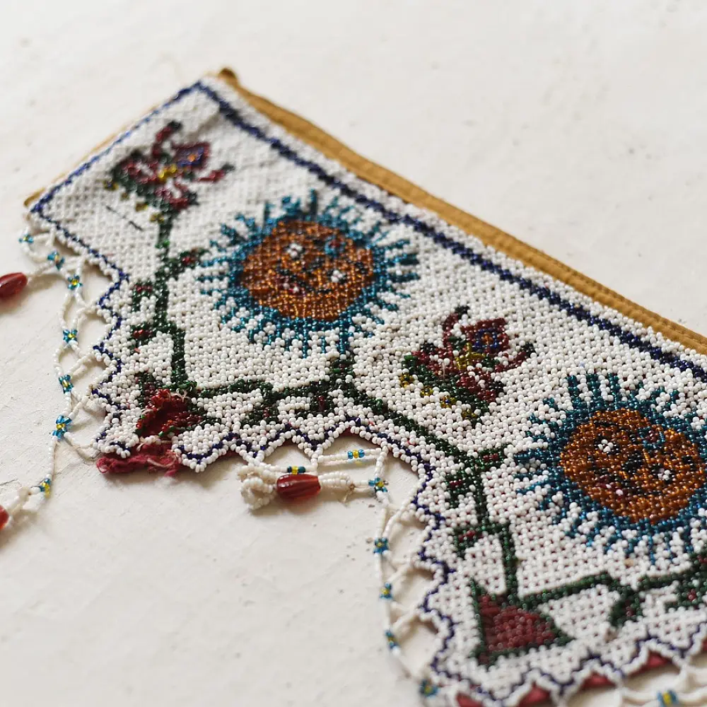 Bead Work ~ Antique Wall Hanging Toran - Sun Motif