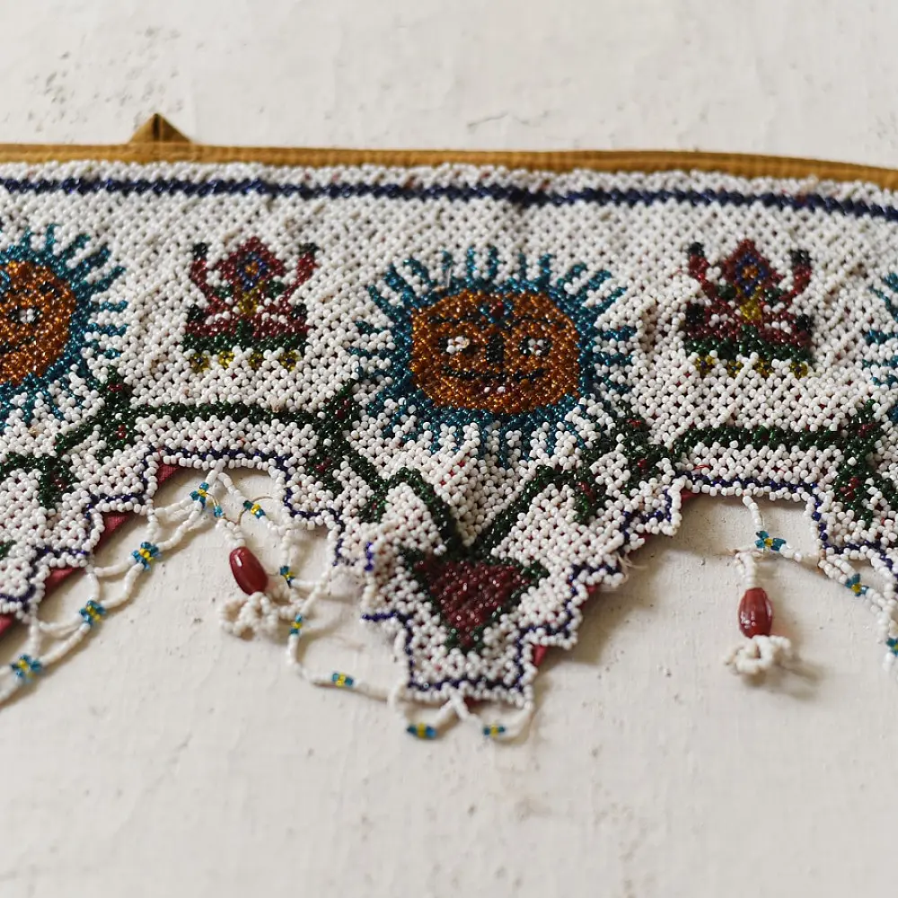 Bead Work ~ Antique Wall Hanging Toran - Sun Motif