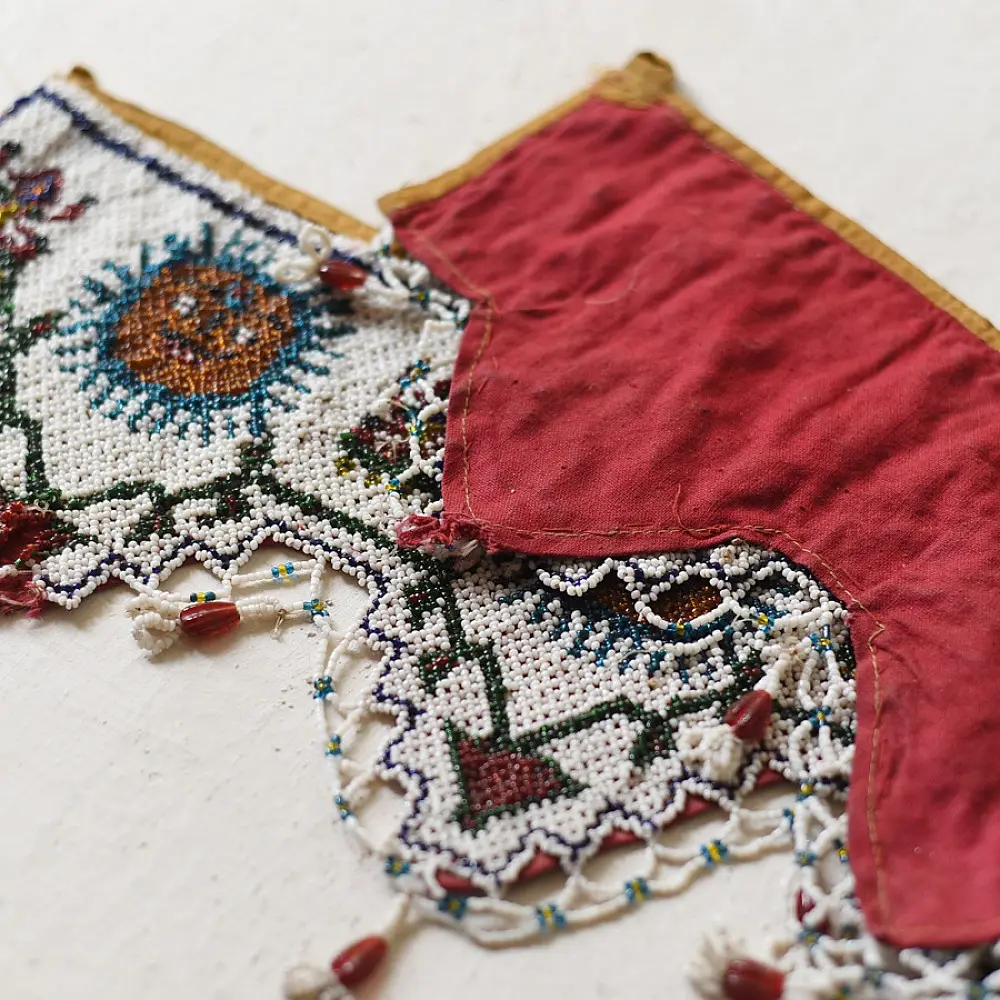 Bead Work ~ Antique Wall Hanging Toran - Sun Motif