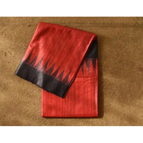 shop Pure Tussar Ghicha Handloom Silk Saree