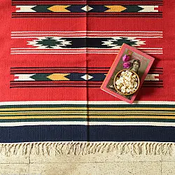 A finite infinity ❧ Handwoven Geometric Dhurries  ( 5 X 3 Feet )