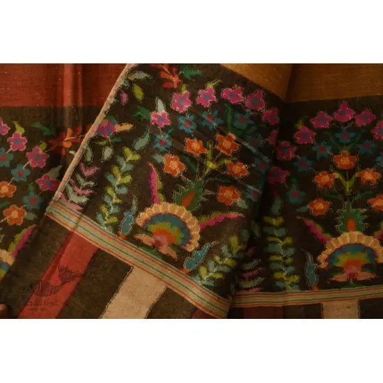 shop Kashmiri handwoven Pure Pashmina Kani Reversible Shawl