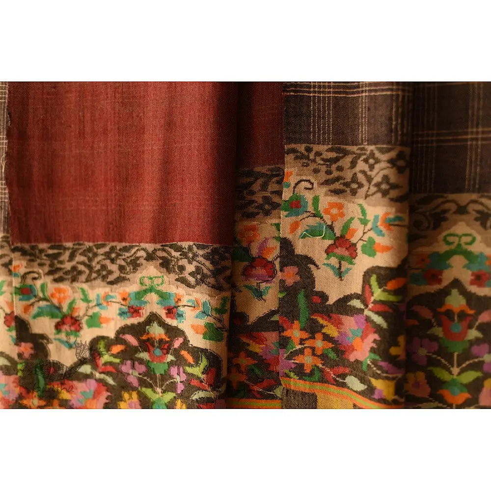 shop Kashmiri handwoven Pure Pashmina Kani Reversible Shawl