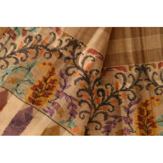 shop Kashmiri handwoven Pure Pashmina Kani Checks Shawl