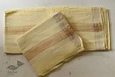 Damodar . दामोदर  ✹ Handloom Cotton Fine Cotton with Zari Border