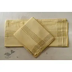 Damodar . दामोदर  ✹ Handloom Cotton + Matka Silk Dhoti With Khes with Zari Border