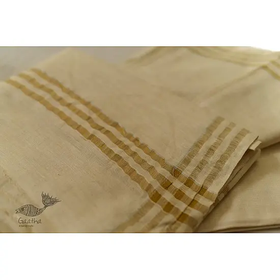 Handloom Matka Silk + Matka Silk Dhoti & Khes with zari border