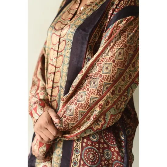 buy Ajrakh Modal Silk Shirt