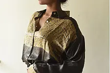 Itr . इत्र | Ajrakh Modal Silk Brown Shirt
