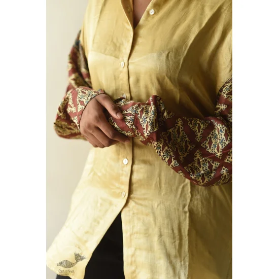 buy Ajrakh Modal Silk Loose Shirt